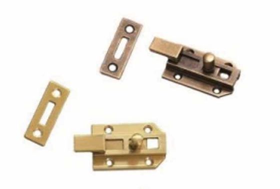 조절 가능한 백세트 앤티크 창문 도어 볼트 및 가정용 황동 자물쇠 (열쇠 2개 포함)