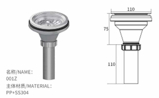 현대 고품질 싱글 스테인리스 컵 싱크 드레이너 부엌 싱크 드레인 파이프 세탁 용기 폐기물 드레인 소매 제품